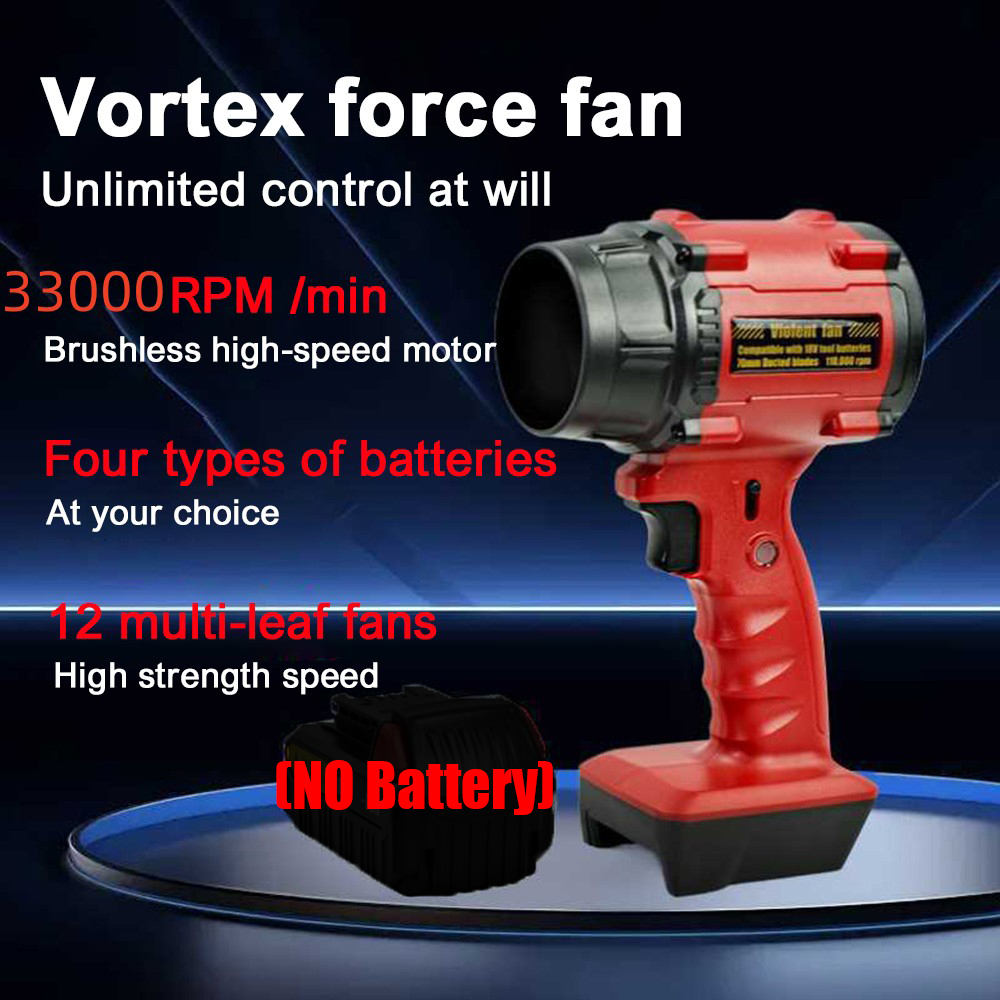Jet-Gebläse, tragbarer heftiger Turbo-Lüfter für Makita/Dewalt/Milwaukee, 18 V, 20 V Lithium-Batterie, kabelloser Handventilator, 12-Blatt-Blatt-Blatt