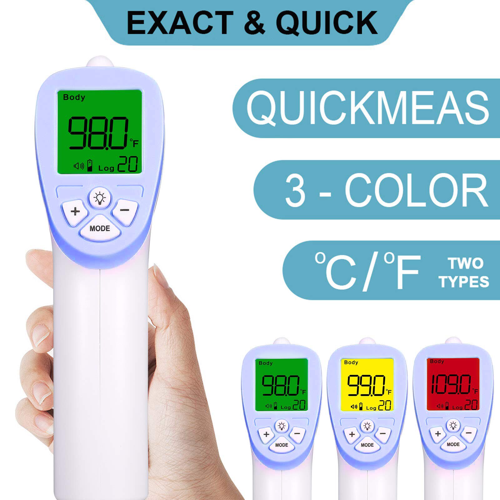 Ir Infrarood Digitale Non-Contact Thermometer Voorhoofd Lichaamstemperatuur Met Koorts Alarm Voor Volwassen En Baby