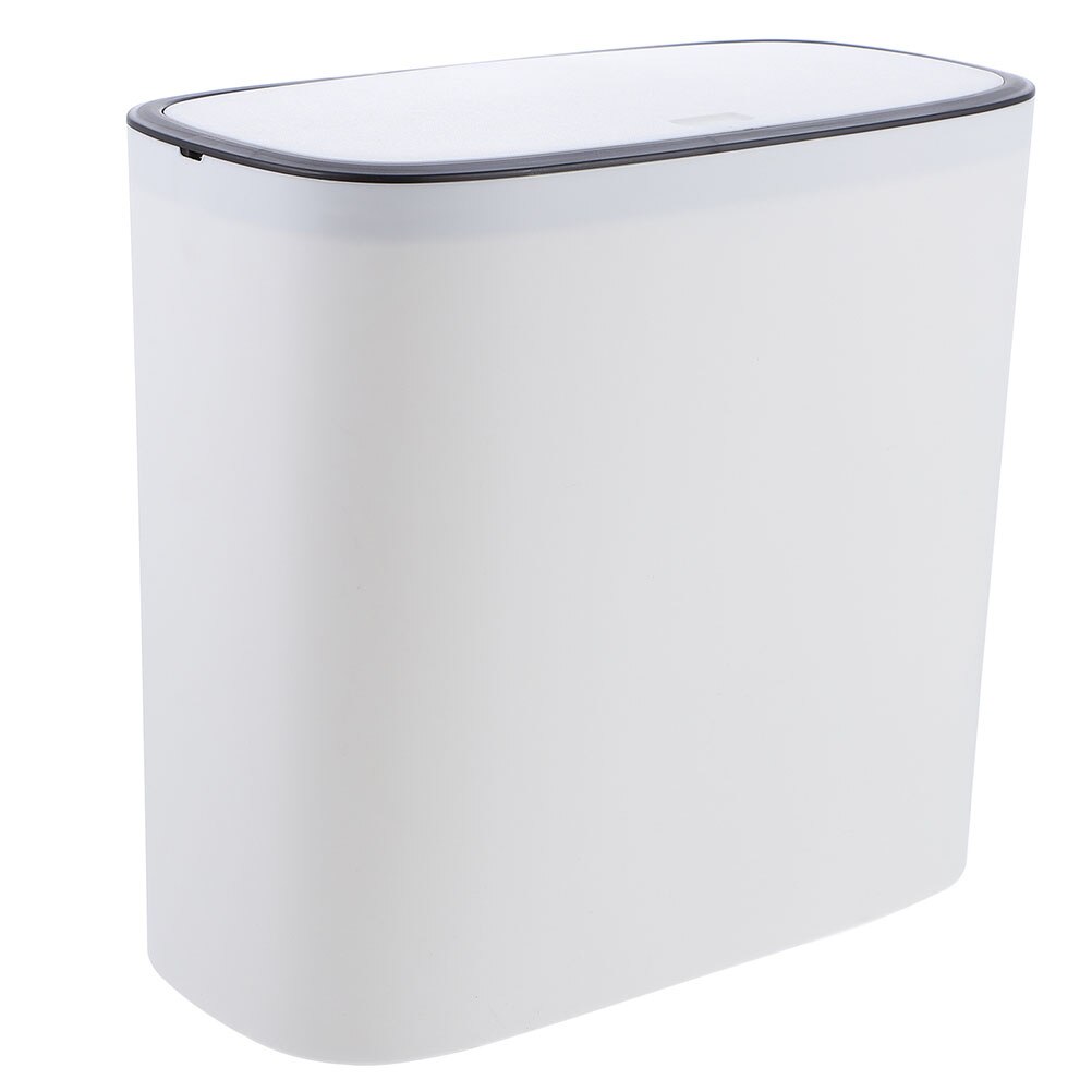 Covered Office Ash-bin Large-Capacity Garbage Bucket Simple Style Trash Can (White)