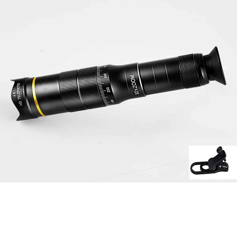 Lente con Zoom para teléfono móvil 4K 22/32 × lente telescópica teleobjetivo para fotografía y vídeo de alta definición: Azul