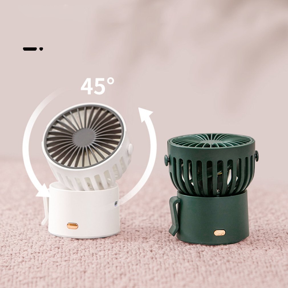 Usb Desk Fan Hanging Neck Three Gear Wind Speed With Strong Wind Quiet Operation 45° Rotation Mini Fan For Office Bedroom