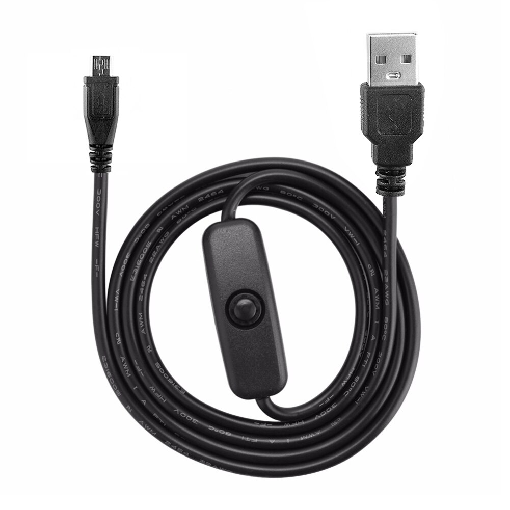 For Raspberry Pi 3/ Pi 2 AC 100-240V Power Supply 5V 2.5A USB Charger Adapter ON Off Switch 1.2m Micro USB Cable