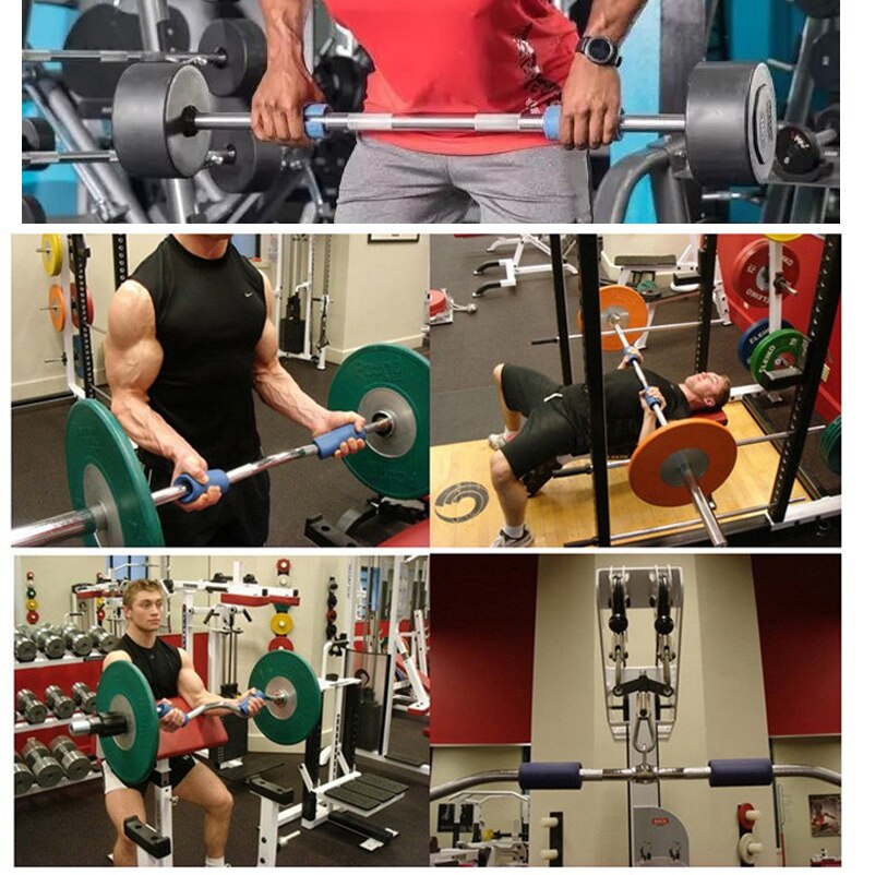 Silicone Gym Dumbbells Barbell Bar Thicken Weightlifting Non-Slip Hand Grip Ring Grippers Strength Training