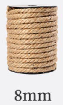 Natural Jute Hemp Rope Natural Jute String Twine Craft Rope for DIY Wrapping Gardening Parcel Packing and DIY Craft: 8mmX12meters
