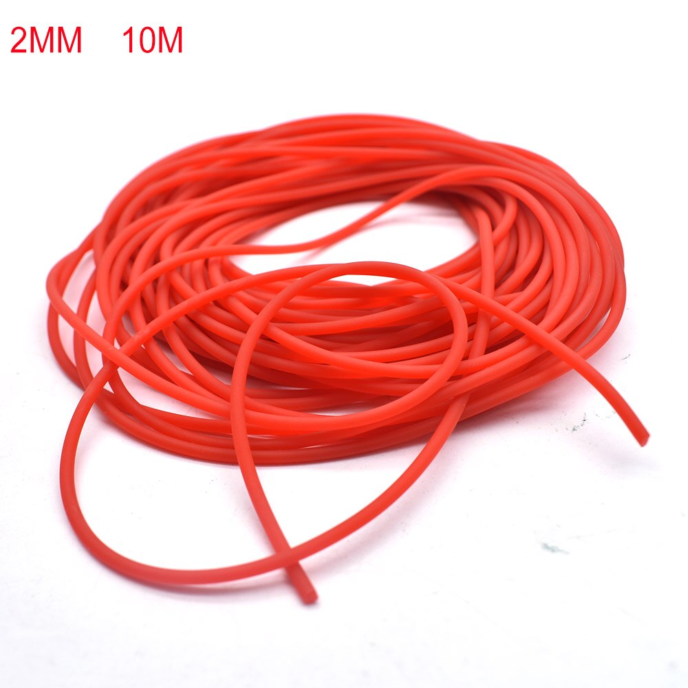 2mm Fishing Line Solid Elastic Rubber Fishing Rope Missed Rope Elastic Rope Tied Fishing Line Buffer Release Elastic Rubber Rope: red 10m