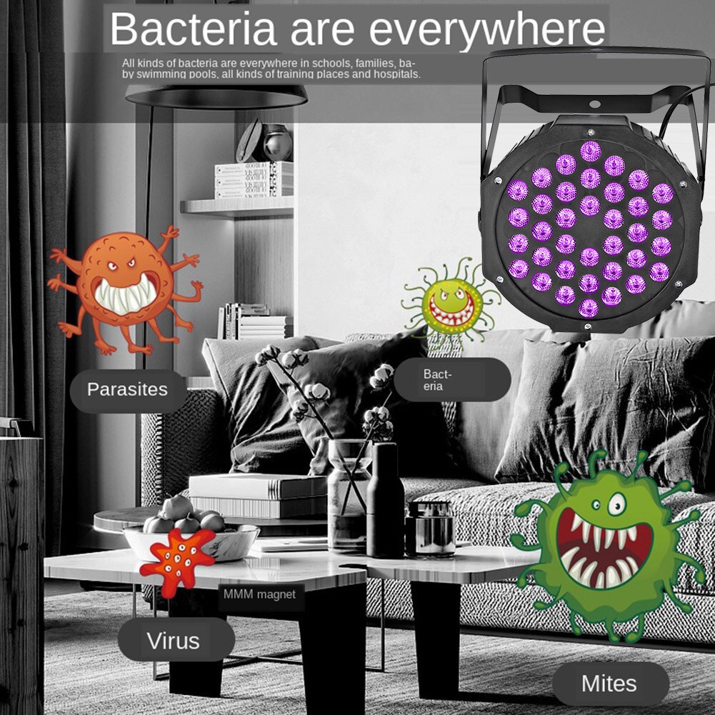 108W UV Sterilizing Lamp Ultraviolet Germicidal Disinfection Light Ultraviolet Sterilizer Bacterial Kill Mite Home UCV Lamp