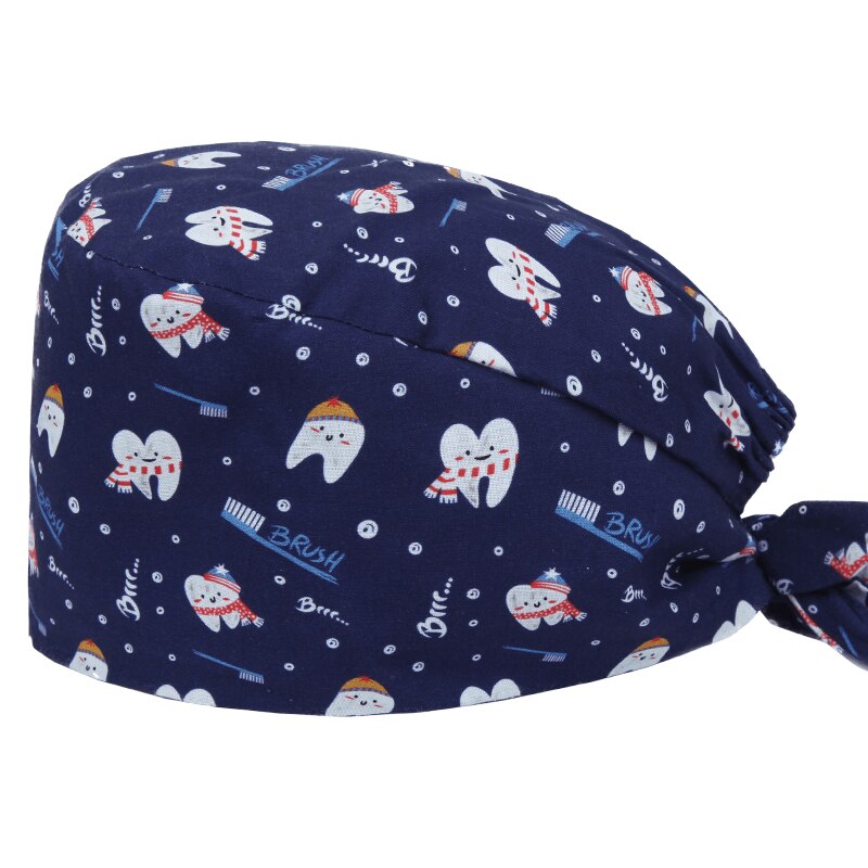 Unisex Surgicals Caps Tanden Print Cap Verstelbare Frosted Cap Laboratorium Pet Shop Frosted Caps Schoonheidssalon Care Winkel Caps