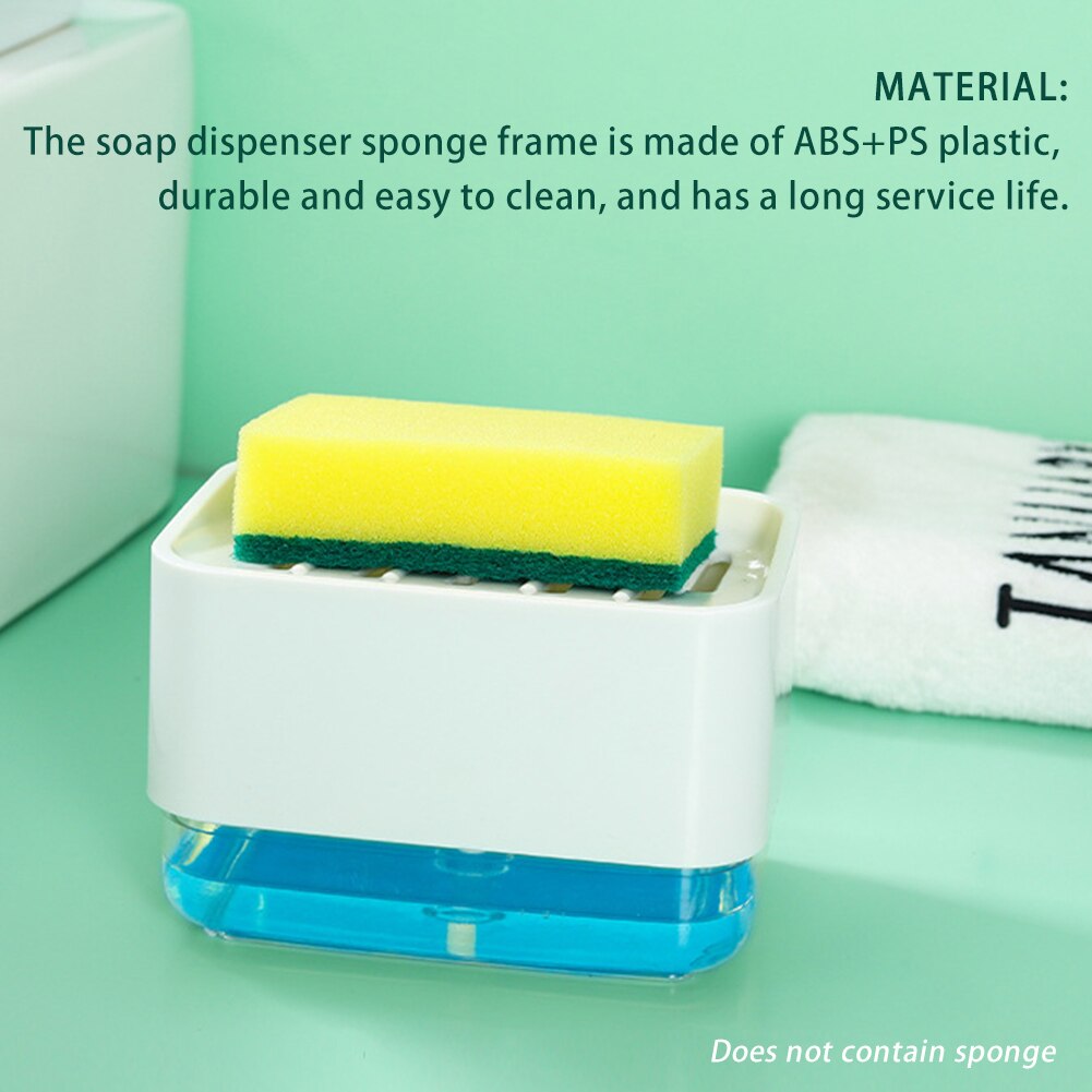 2 In 1 Compact Soap Dispenser Detachable Liquid Hand Pump Storage Organizer Dish Washing Kitchen Sink Sponge Holder Tidy