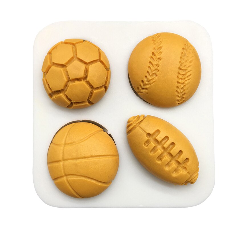 Fodbold tennis rugby basketball silikone sugarcraft form cupcake bageform fondant kage dekorationsværktøj