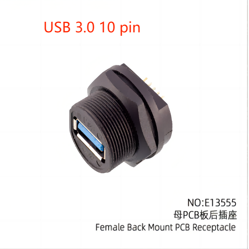 Geben Sie eine USB 2,0 USB 3,0 wasserdichte USB-Buchse Daten IP67 Buchse M20 Stecker: Orange