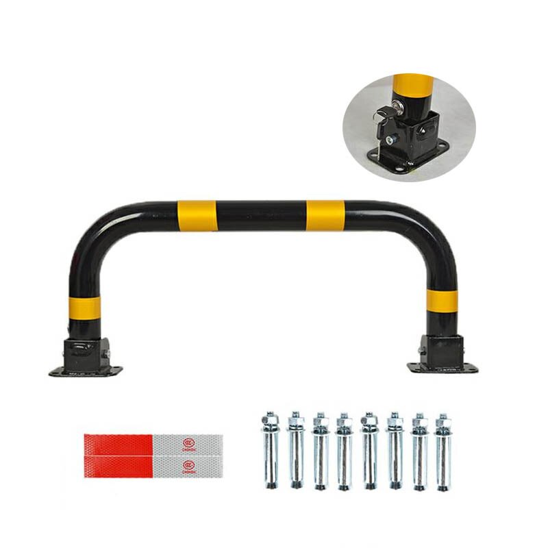 Gantry Lock removable bollard parking lot guide barrier yellow black steel traffic bollard and vehicle detector parking