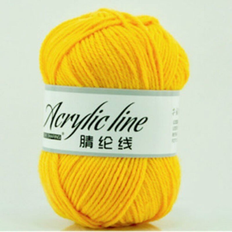 Tejer algodón de bambú Crochet suave hilo de lana de punto bebé 50g: Amarillo
