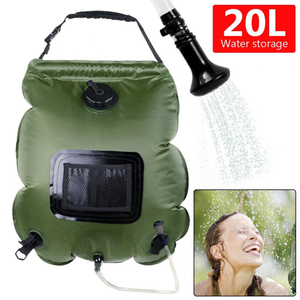 Tragbare 20L Außen Dusche Tasche Faltbare Solarenergie Beheizt Wasser Tasche Camping Reise Wandern Klettern Picknick Wasser Lagerung Tasche