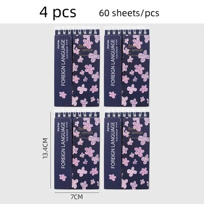 4PC Kawaii Foreign English Words Language Vocabulary Notebook Study Writing Reciting Book Planner Escolar Papelaria Stationery: 2