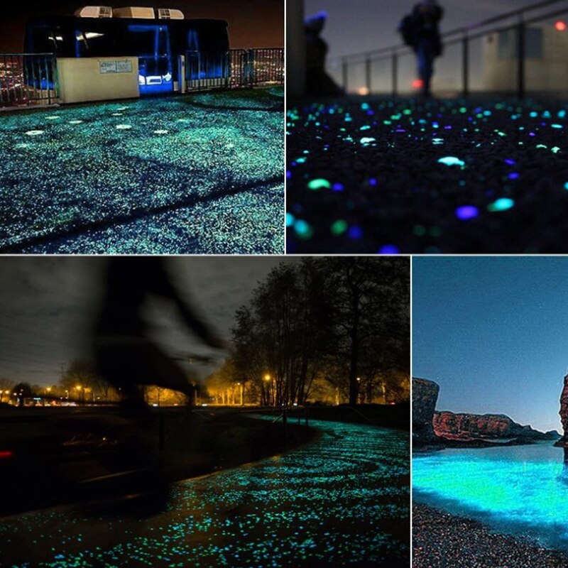 100Pcs ciottoli luminosi pietra acquario bagliore nel buio ciottoli pietra luminosa giardino passerelle Decor decorazione artigianato