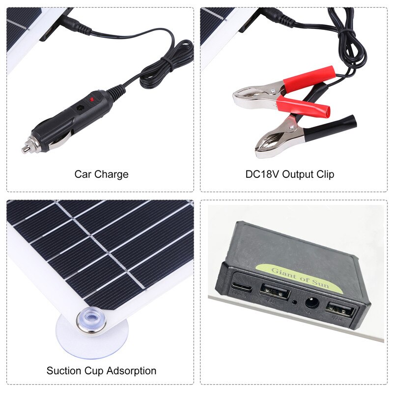 200W Solar Panel Kit 12V Battery Charger 100A with Controller Caravan Boat Solar Power System Kit For Home Outdoor Camping