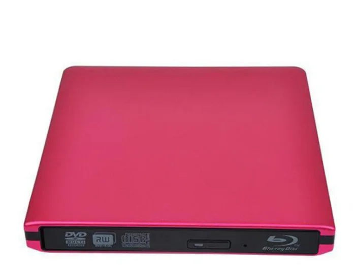 UHD 4K Blu-Ray Burner USB3.0 External Optical DVD Drive Recorder BD-RE/ROM 3D Blu-Ray Players Writer Reader for MAC OS: Red