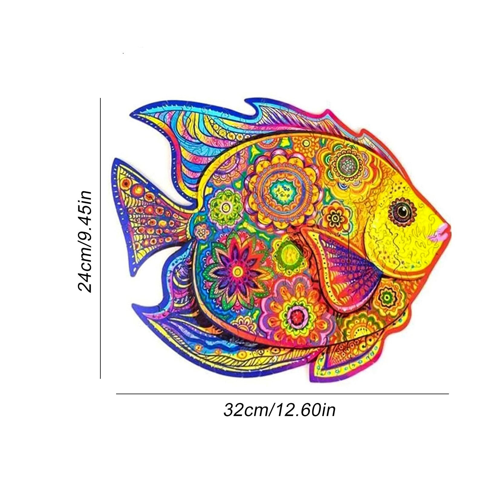 Unieke Houten Puzzels Mysterieuze Vis Puzzel Cadeau Voor Volwassenen Kids Educatieve Puzzel Fabulous Interactieve Spelletjes Speelgoed: A4