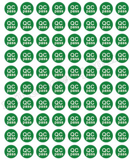 3000pcs/lot QC PASS Diameter 10mm Self-adhesive paper label sticker for factory control, Item No. GU08: green