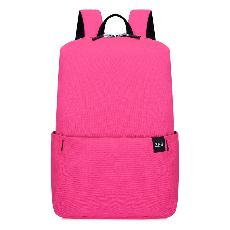 Sac à dos d'été léger et étanche, sac d'école Oxford décontracté avec épaules contrastées: Pink 20 Liters