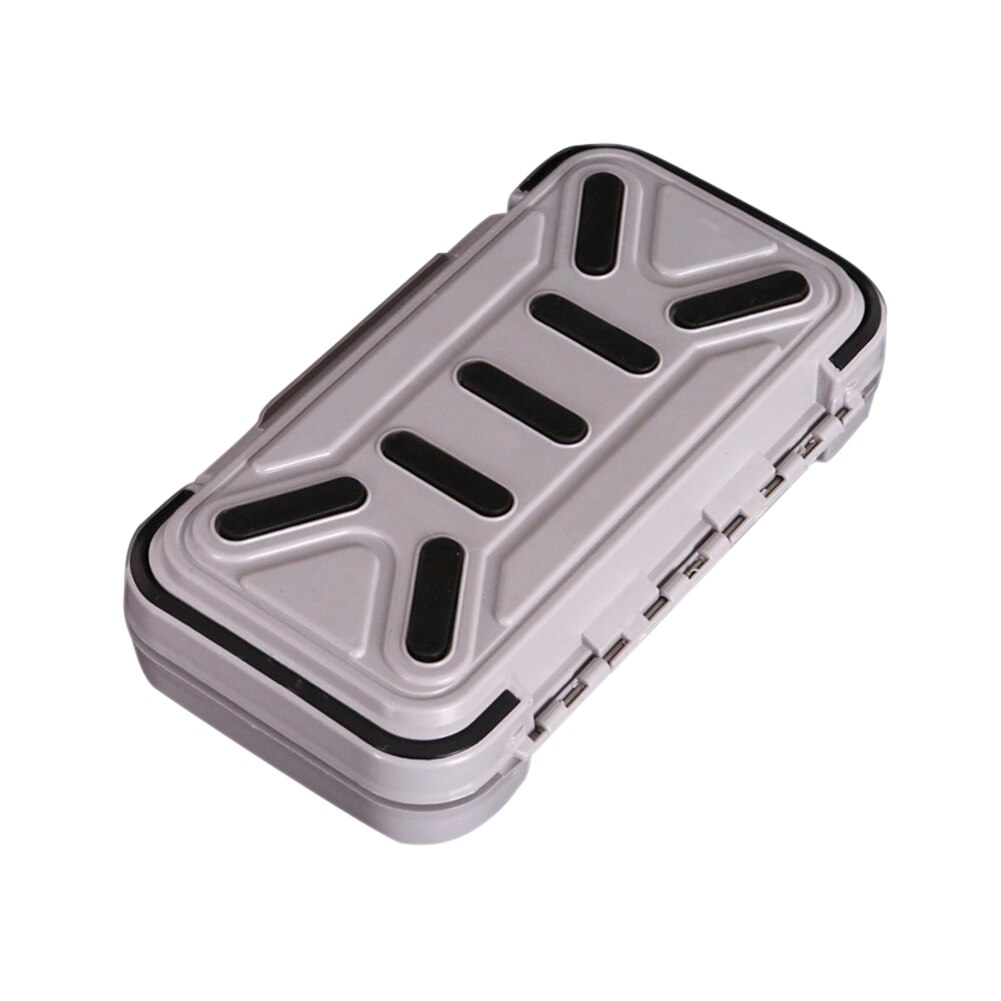 Newly Waterproof Fishing Lure Storage Case Double Side Sea Boat Distance Carp Fly Tackle Box 19ing: grey m