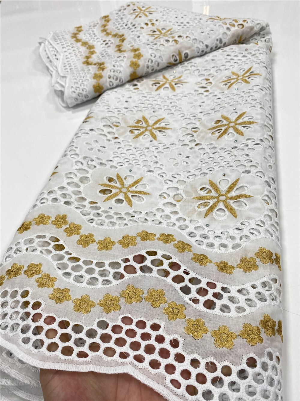 Swiss Voile Lace In Switzerland African Dry Lace Fabric Lace Nigerian Cotton Lace Material YA3529B-5