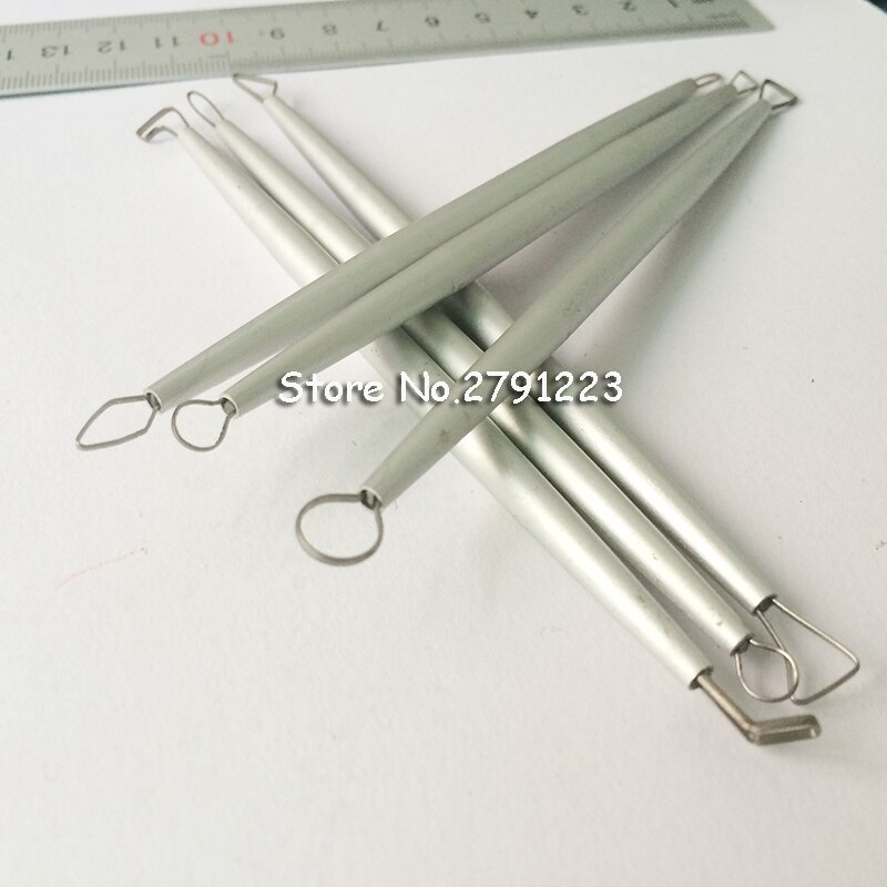 7Pcs/set Stainless Steel Aluminum Polymer Clay Tools Pottery Ceramic Sculpting Tools Carving Wire End Ribbon Tools 14 head