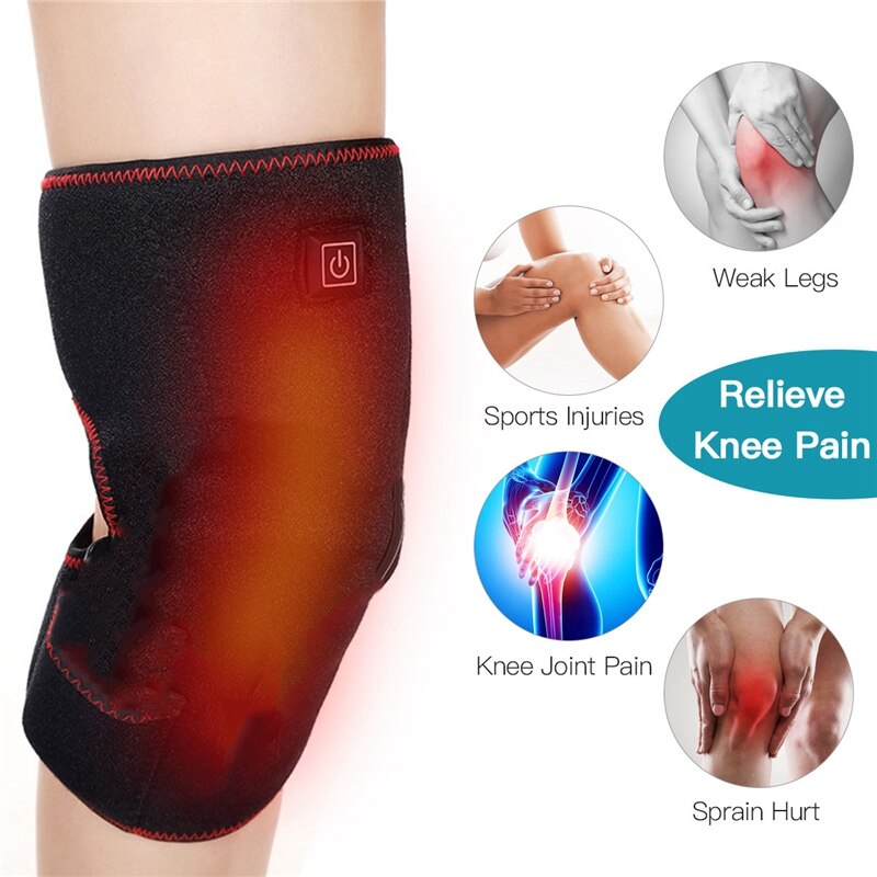 USB Erhitzt Warme Knie Pad Klammer wickeln Schmerzen Linderung Wiederaufladbare Knie Heizung Unterstützung Klammer Elektrische Massagegerät Einstellbare Temperatur