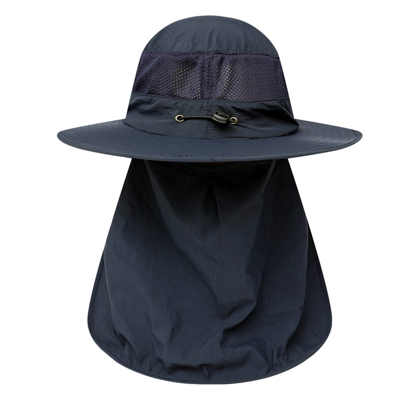 Sombrero de pesca gorro de verano cuello protección solar ala ancha de secado rápido gorra de sol pesca escalada hombres sombrero con cuerda