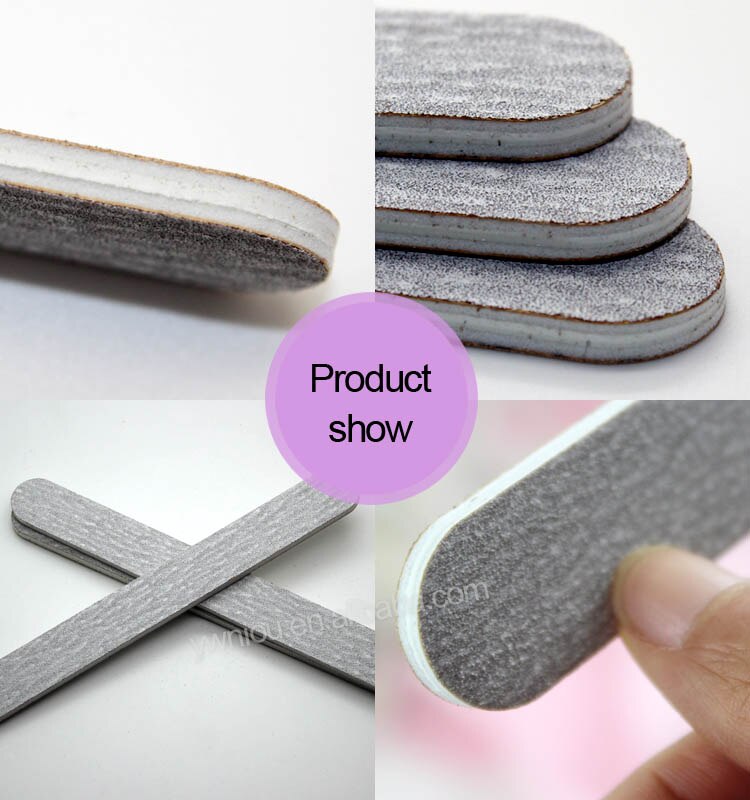10 stks/partij Grijs zwart Straight 180/240 Schuren Bestand Vierkante Hout Bestand Manicure Acryl UV Gel Nail Art Tool: grey