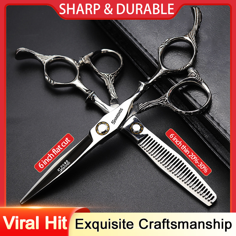 6/7 Inch Professionele Kapper Schaar Set 440C Japanse Staal Kappers Dunner Snijden Duitsland Haar Snijgereedschappen