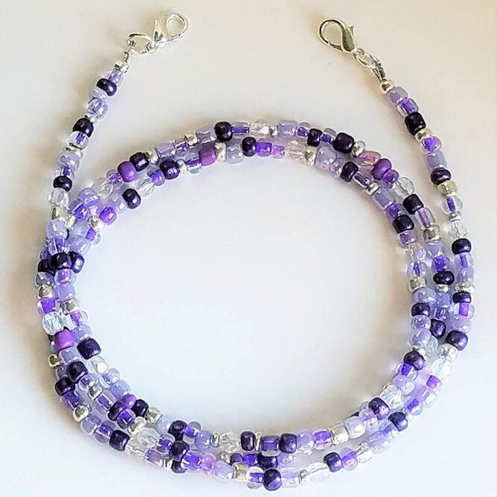 Cadena Bohemia para mascarilla para mujer, cadenas para máscara, joyería Bohemia, Gargantilla con letras, Collares coloridos: 3