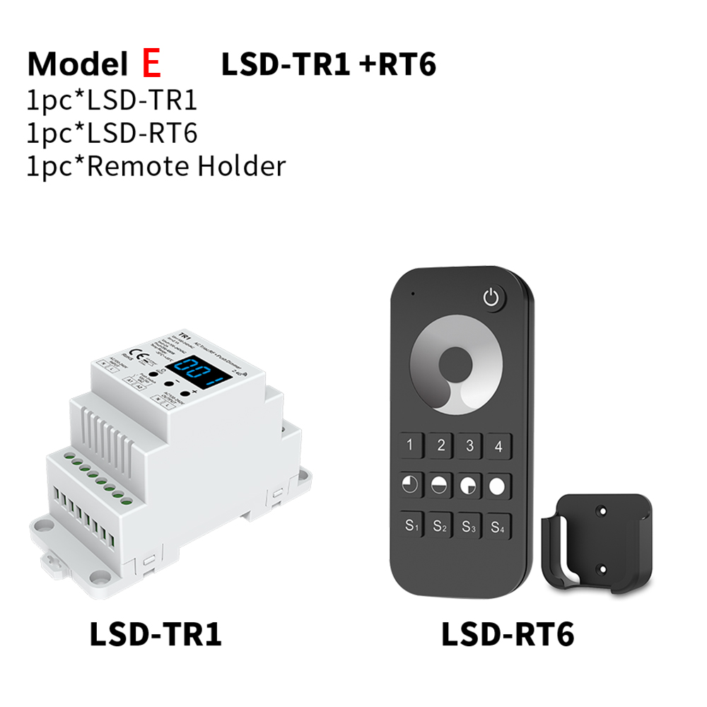 Dimmer LED 220V 230V 110V AC Triac Wireless Wifi RF Dimmable Push Switch with 2.4G Remote Dimmer Switch DIN Rail LED Lamp Bulb: Model E