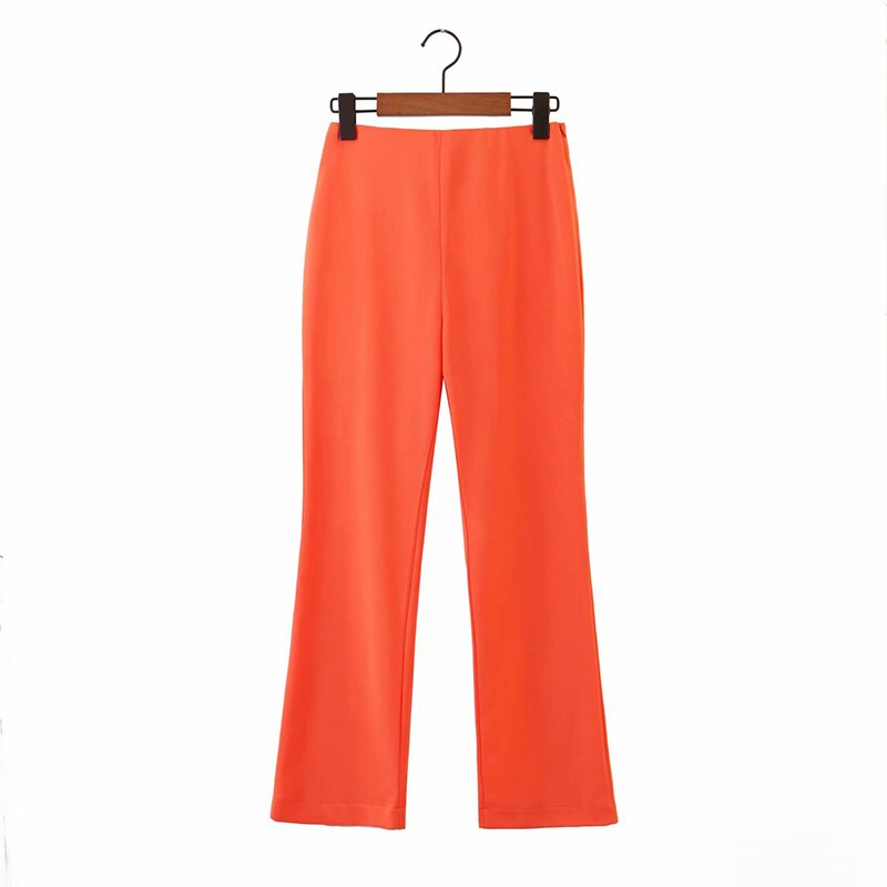 Efterår vintage 2- delt sæt kvinder blazere smarte dobbeltradet blazer jakke frakke+ bukser jakkesæt kvinder bukser sæt: Farve 3 kun bukser / L