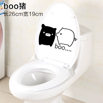 Cartoon Waterproof Toilet Bathroom Sticker Household Toilet Sticker Personality Funny Decoration Sticker: Red