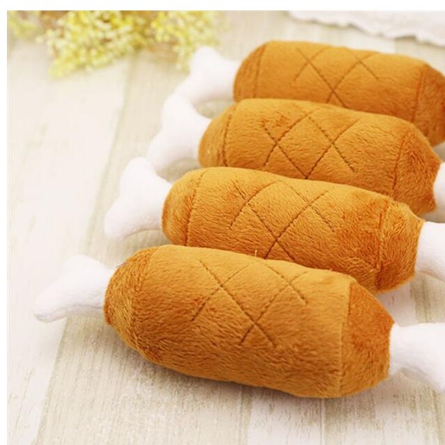 20CM bone chicken leg plush toy voice BB pet dog cat toy