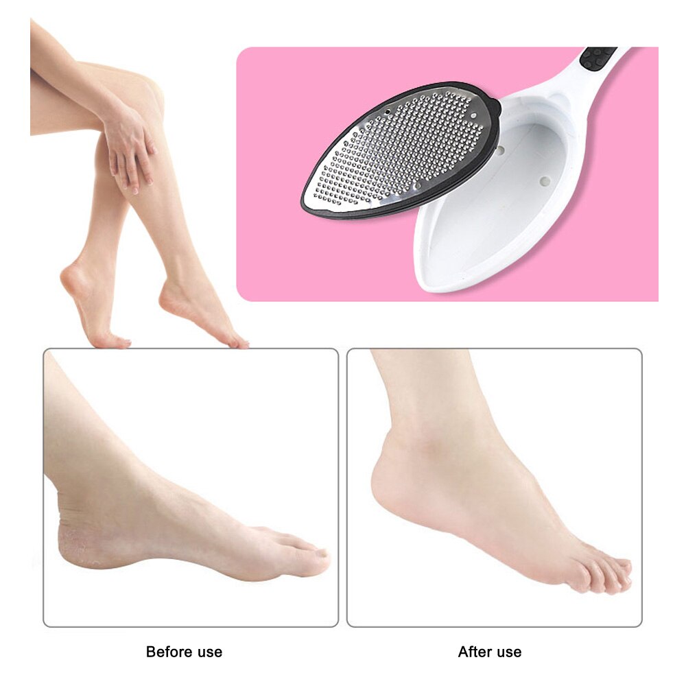 1Pcs Hard Dead Skin Eelt Remover Voet Bestand Voet Pedicure Dubbele Side Schuren Bestand Herbruikbare Wasbare Roestvrij Staal Bestand
