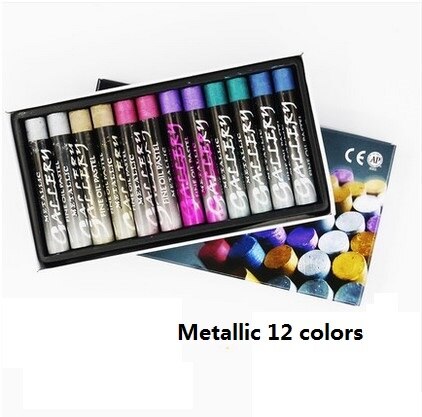 Mungyo Olie Pastel Voor Kunstenaars 12/ 24/36/48 Diverse Metallic | Fluorescerende | Normale Kleur Box Set: 12 Metallic