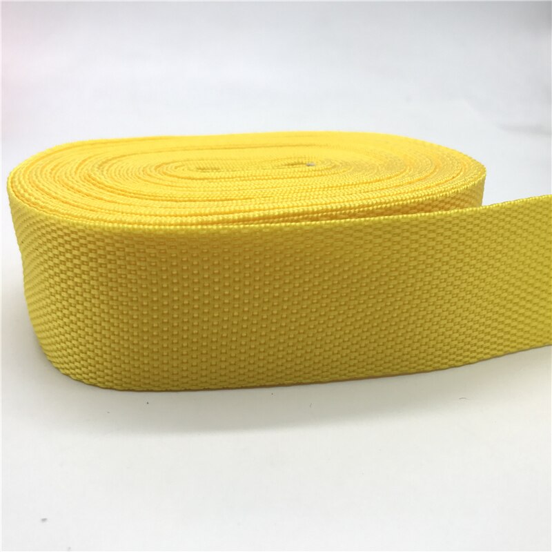 2 jardy 38mm PP wstążka saszetka na pasek nylonowa taśma wstążka do plecaka taśma szyta torba akcesoria do paska: Yellow