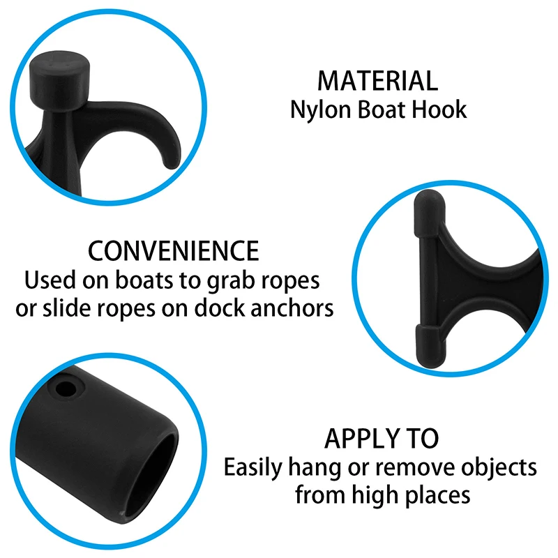 Nylon Boat Hook Rust-Resistant Boats Hook Head End For Mooring Yacht Nylon Mooring Boat Hook Head Replace Top Boat Accessories
