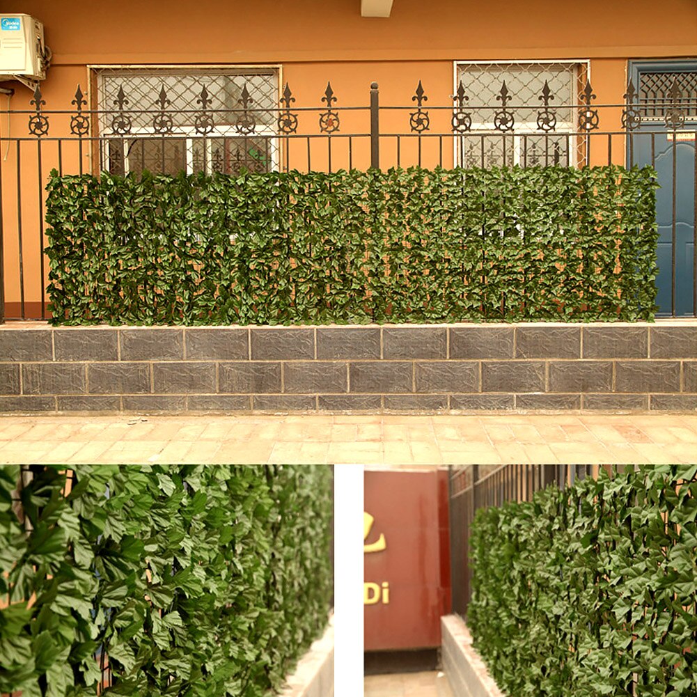 Backyard Outdoor Garden Faux Leaves Privacy Screen Trellis Greenhouse Artificial Fence Gate Panels   Greenery Wall Indoor Home