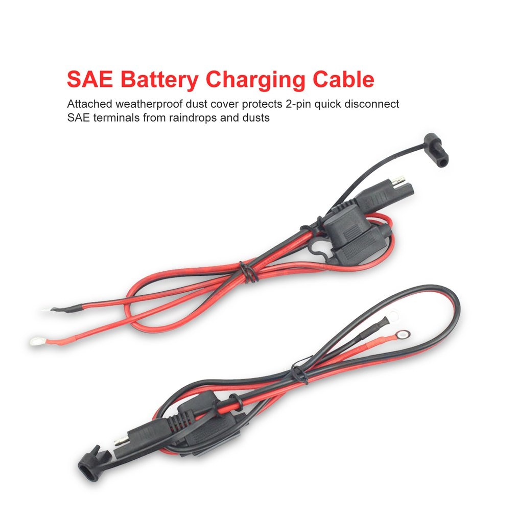 12V Charger Cable for Motorcycle Battery Terminal To SAE Quick Disconnect Cable Motorcycle Battery Output Connector