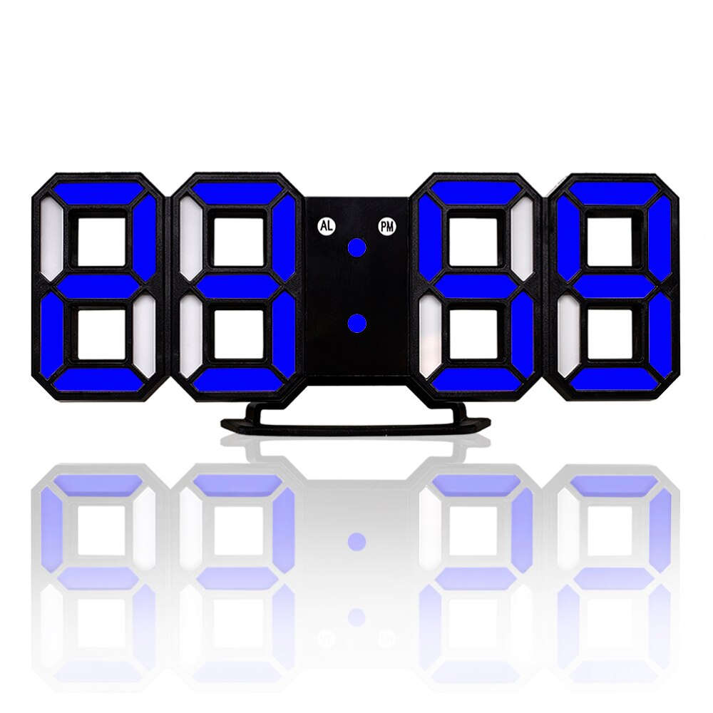 Modern Home Wall Clock Timer 3D LED Digital Wall Clock (White)