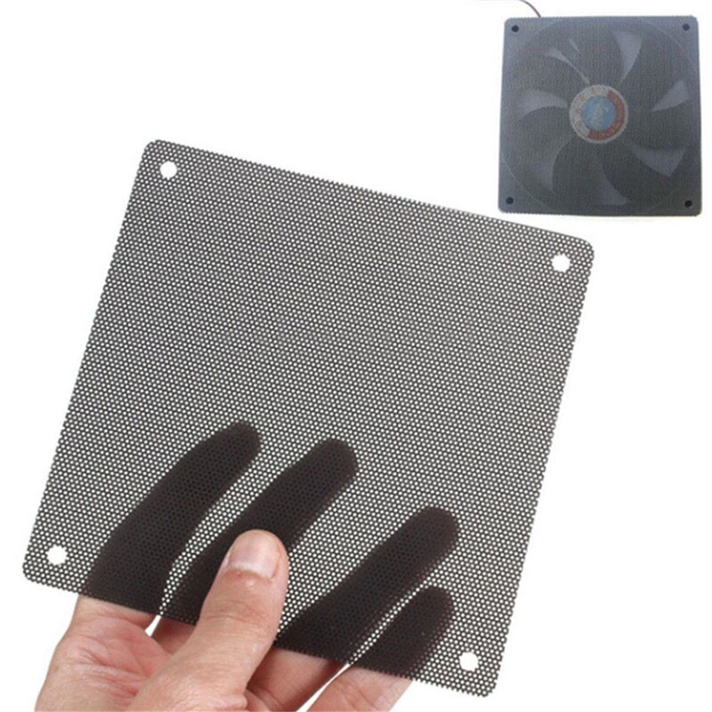 5 stk/parti skærbar sort pvc pc ventilator støvfilter støvtæt kabinet computer mesh 120mm