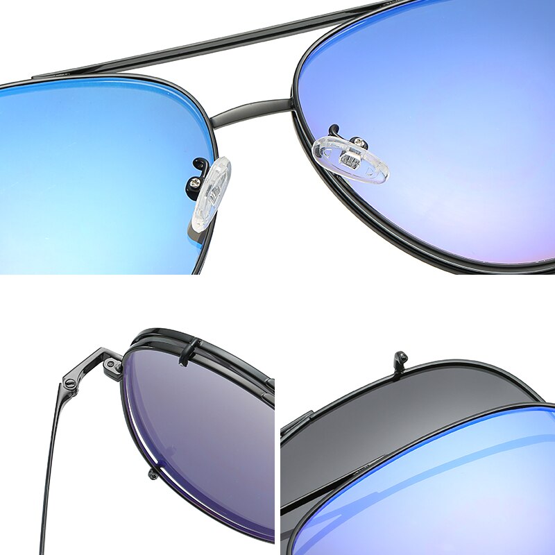 Gafas magnéticas de aviación para hombre, anteojos de sol con Clip de imán polarizado, con prescripción, montura óptica para Miopía
