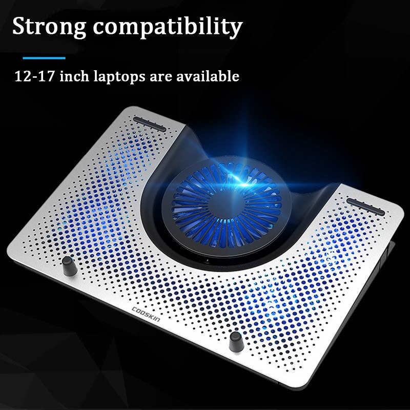 LARICARE Cooling Pad Laptop Fan Cooler for 12-17inch macbook air pro notebook cooling base pad exhaust fan bracket adjustable