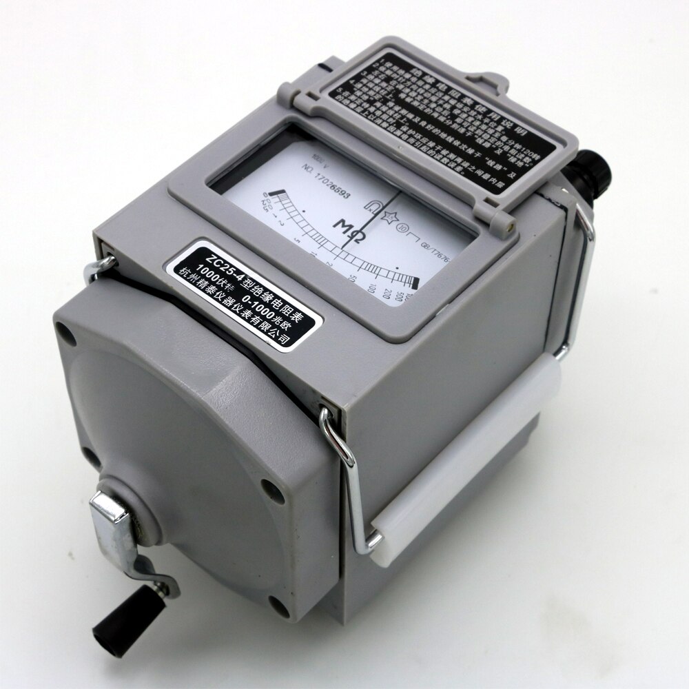 0-1000M ohm Insulation Megohm Tester Resistance Meter Megger Megohmmeter ZC25-4 1000V