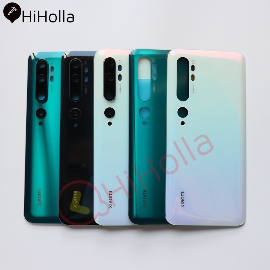 Cubierta de batería para Xiaomi Mi Note 10 Pro, carcasa trasera de cristal, piezas de repuesto, reparación rota, M1910F4E