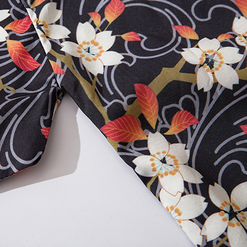 Japanese Kimono Jacket Floral Crane Harajuku Hip Hop Men Japan Clothing Kimono Streetwear Jacket Summer Thin Loose Style