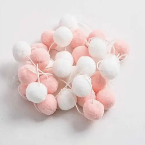 Bolas de lana de 2M, decoraciones de dormitorio hechas a mano, decoración de pared de Halloween, adorno para fiestas de Navidad, colgante, guirnalda de pompones: plum